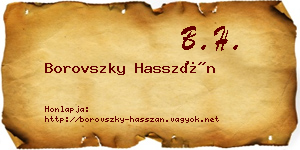 Borovszky Hasszán névjegykártya